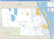 Sebastian-Vero Beach Metro Area Wall Map Basic Style